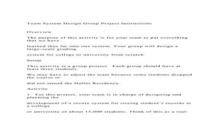 Team System Design Group Project Instructions Overview .docx