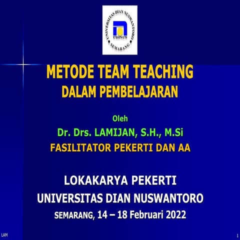 Team Teaching Dalam Pembelajaran Pptx