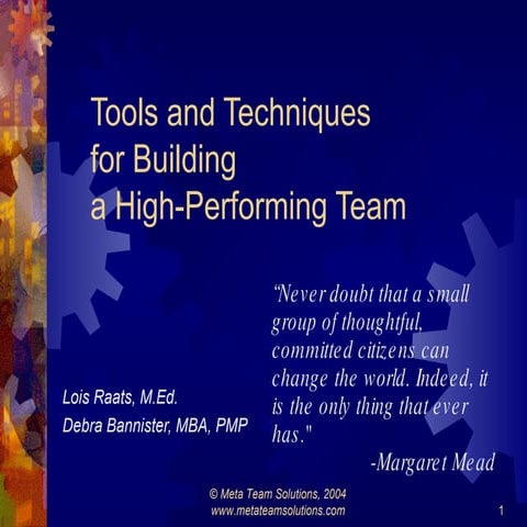 Team Tools And Techniques Pmi Pw May 2004 Ff   No Notes
