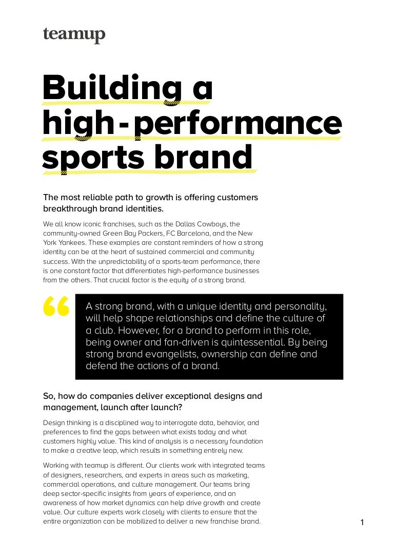 Building High Performance Brands