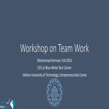 Team work Workshop at Isfahan University of Technology