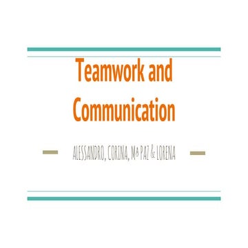 Teamwork and Communication