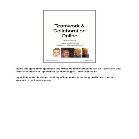 Teamwork & Collaboration Online 18-Feb-2021 - Speaker's Notes