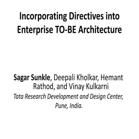 Incorporating Directives into Enterprise TO-BE Architecture