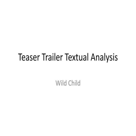 Teaser trailer textual analysis