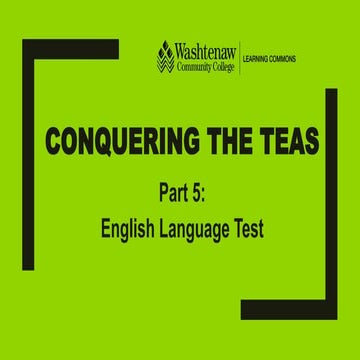 Conquering the TEAS Part 5: English