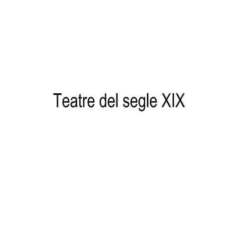 Teatre del segle xix