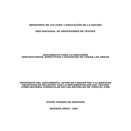 Teatro en la institución escolar