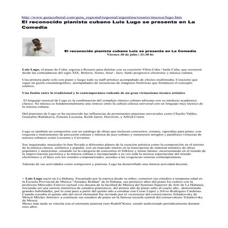 Luis Lugo Recital Teatro la comedia