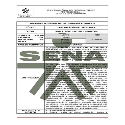 Tec. venta de productos y servicios