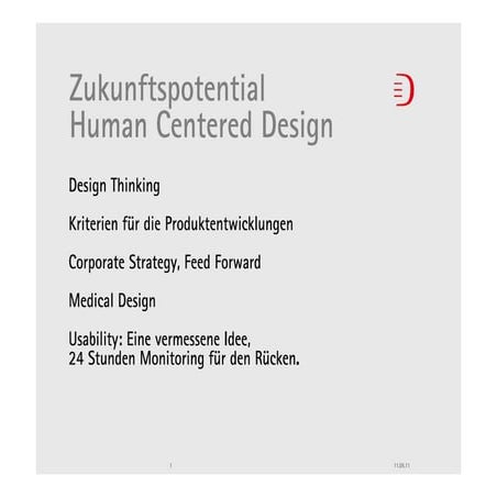 Zukunftspotential, Human Centered Design - Erdmann