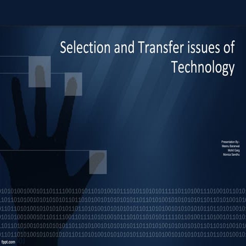 Tech. transfer and selection ppt