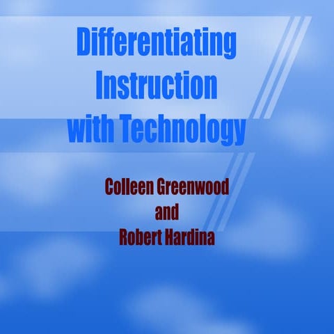 Using technology for differentiating instruction | PPTX