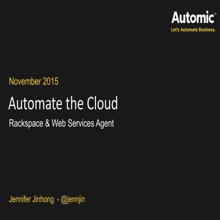 Automating Rackspace with ONE Automation