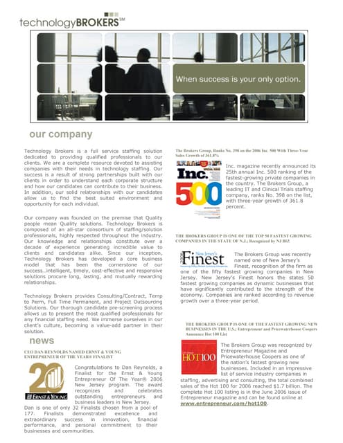 Tech Brokers E Brochure