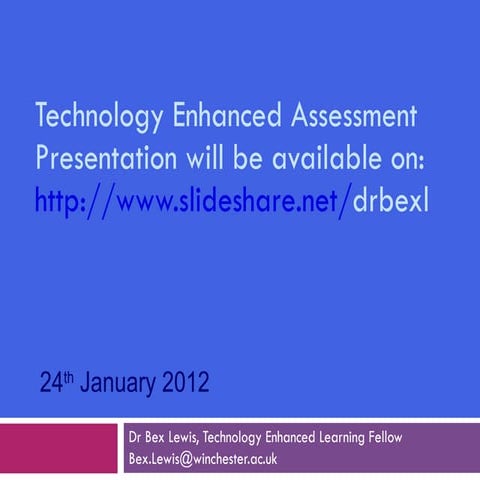 Tech Enhanced Pedagogy & Assessment