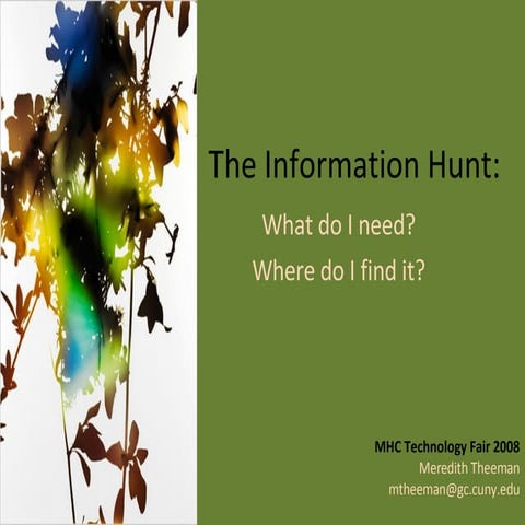 Tech Fair Information Hunter Wkshp