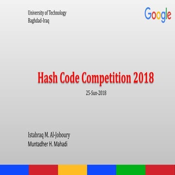 Tech hash code