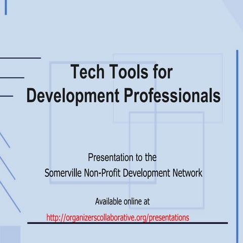 Tech Tools for Development Professionals