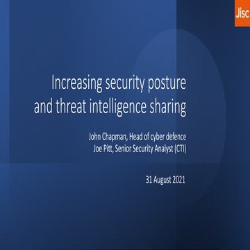 Tech 2 Tech: increasing security posture and threat intelligence sharing