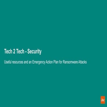 Tech 2 Tech - security