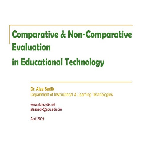 Comparative and non-comparative evaluation in Educational technology