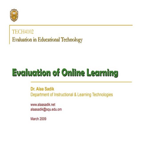 Evaluation of online learning