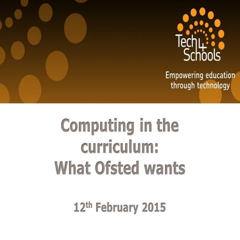 Computing in the curriculum : What Ofsted wants.