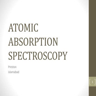 ATOMIC ABSORPTION SPECTROSCOPY