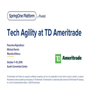Tech Agility at TD Ameritrade