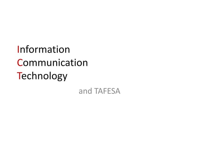 ICT and TAFESA