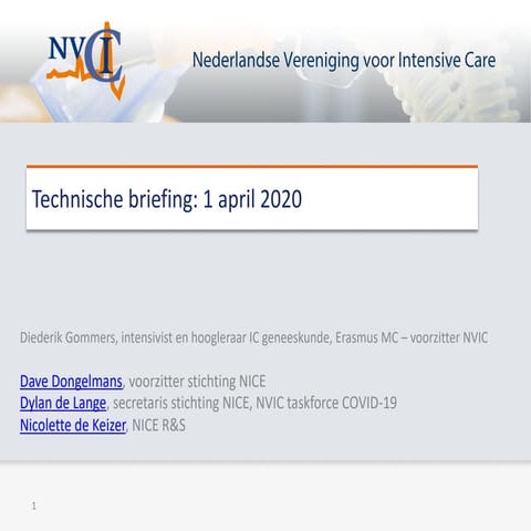 Technische briefing NVIC - 1 april 2020