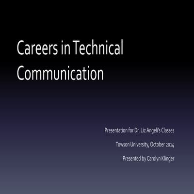 Techcomm Careers October 2014 Update