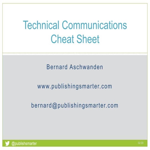 Tech comm cheat sheet