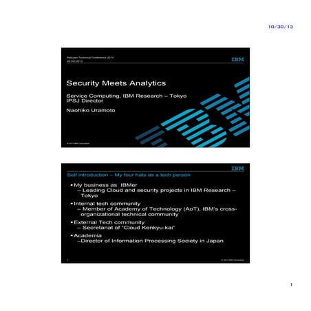 [RakutenTechConf2013] [A-0] Security Meets Analytics