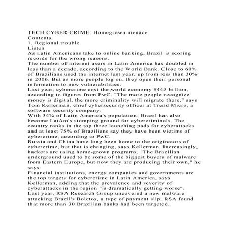 TECH CYBER CRIME Homegrown menace Contents1. Regional trouble.docx