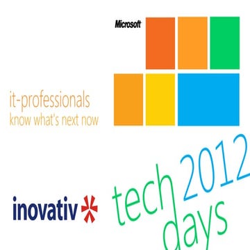 Techdays  System Center 2012 Operations Manager end-to-end management walter ...