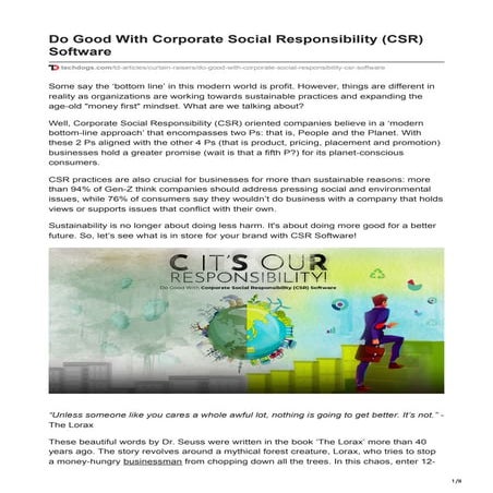 The Impact of Corporate Social Responsibility (CSR) and Technology in ...
