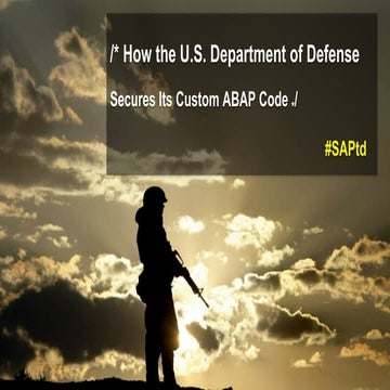How the U.S. Department of Defense Secures Its Custom ABAP Code