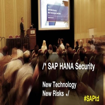 SAP HANA Security: New Technology, New Risks