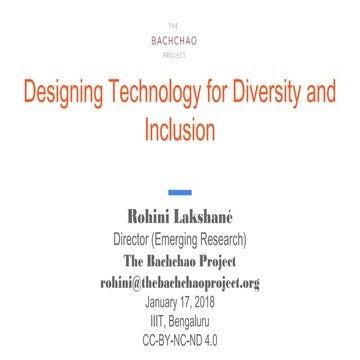 Designing technology for diversity and inclusion