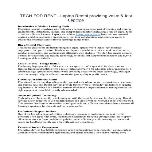 Laptop Rental for Events and Conferences | PDF