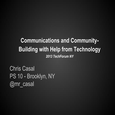 Communication & Community Building with Technology
