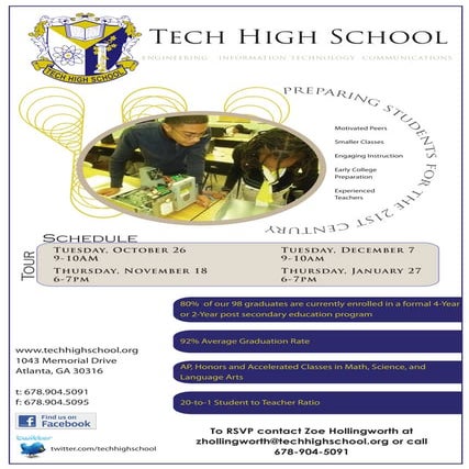 Tech High Tour Postcard