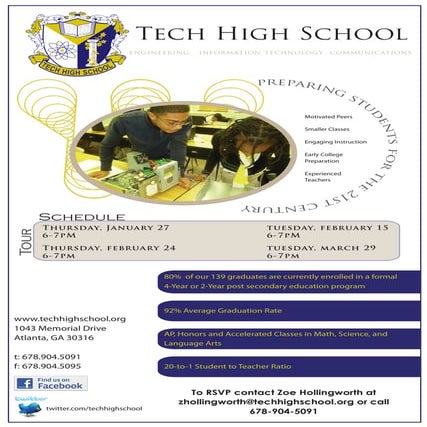 Tech high tour post card