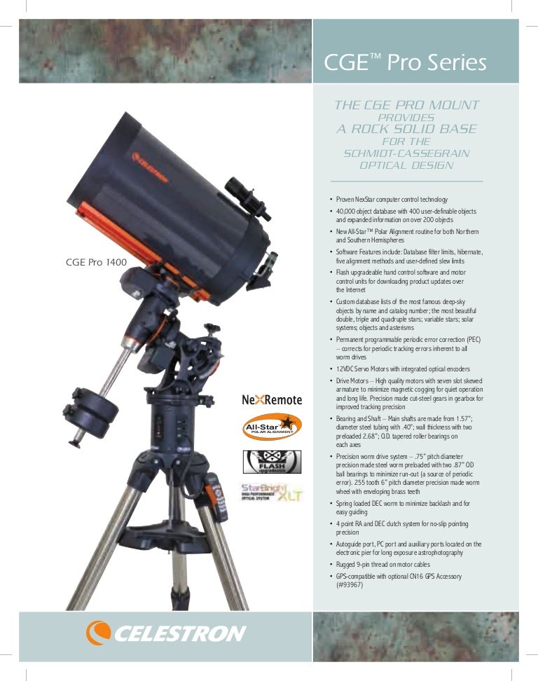 celestron cge pro mount