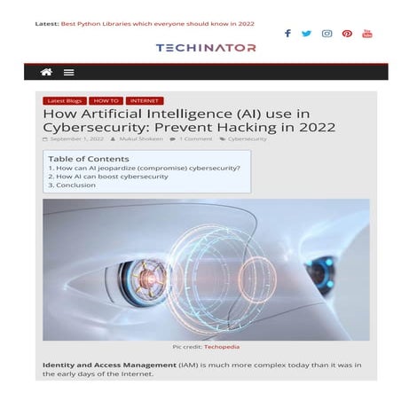 How AI used in cybersecurity