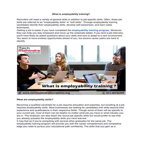 What is employability training?