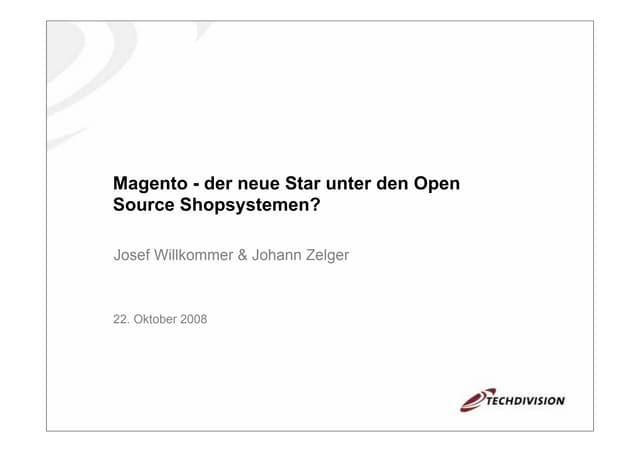 Vortrag über Magento auf der InternetWorld 2008