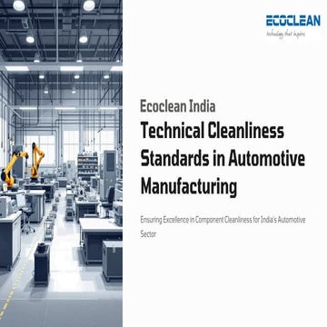 Technical Cleanliness Standards in Automotive Manufacturing for India | PDF
